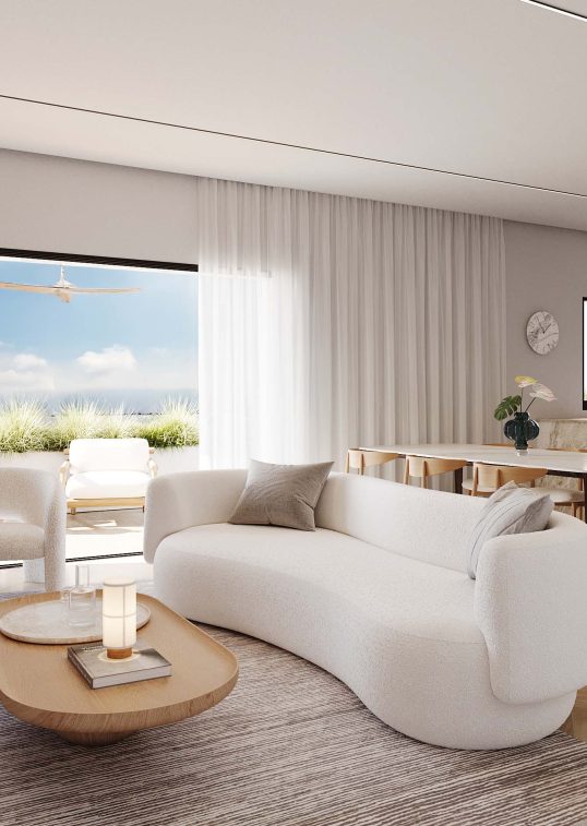 סלון דירת ארבעה חדרים דגם E